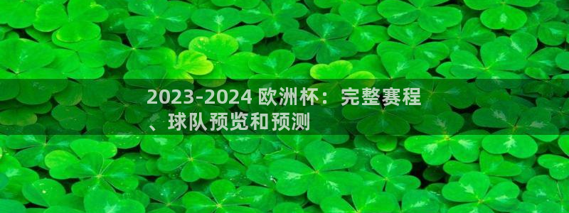 2024欧洲杯官方网站首页|2023-2024 欧洲杯：完整赛程
、球队预览和预测